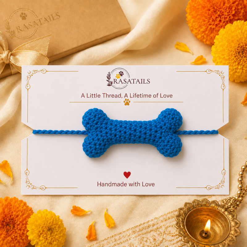 Bone Shape Rakhi - Blue