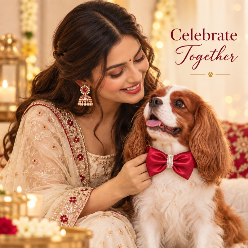 Ruby Raunak — Red Festive Dog Bow Tie